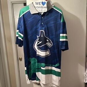 Blue and Green Graphic Hockey Jersey